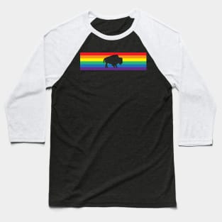 Buffalo Pride Week Rainbow Gay Pride Colors LGBTQ Ally Baseball T-Shirt